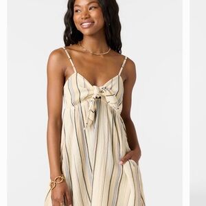 O'Neill Cream and Blue Striped Dress